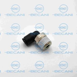 RACOR CODO ROSCA MACHO 1/4″ BSPT, P/TUBO ø6mm.