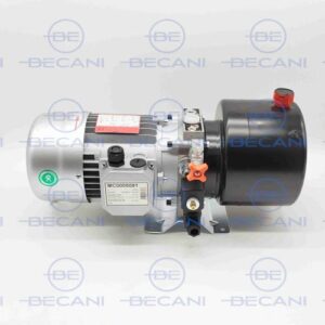 MINICENTRAL MOTOR 1 CV TRIF. 1500 RPM, BOMBA 2.7 CC CON VALVULA DE DESCENSO 24 V, DEPOSITO 4 L HORIZONTAL, CON MANOMETRO